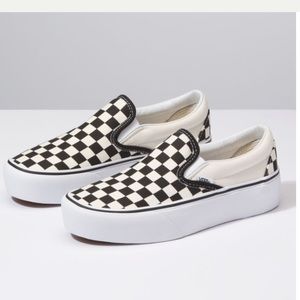 Vans checker slip on platform NWT